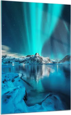 Produktbild von Bilder auf glas - Einteilig - Morgendämmerung Polar Berge - 70x100cm - Glasbilder - Wandbilder - Bilder - Wanddekoration aus Glas - Glas Bilder - Wandbild auf Glas - GPA70x100-4196