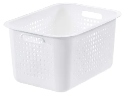 Aufbewahrungskorb aus recyceltem Kunststoff, 20 l, weiß, stapelbar