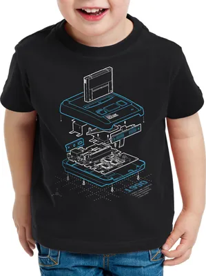 Produktbild von A.N.T. SNES anno 1990 Kinder T-Shirt classic gamer 16-Bit videospiel retro