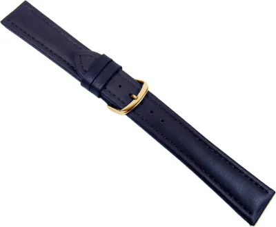 Produktbild von Soft Ersatzband Uhrenarmband Kalbsleder Dunkelblau Wasserfest 20566G, Stegbreite:22mm