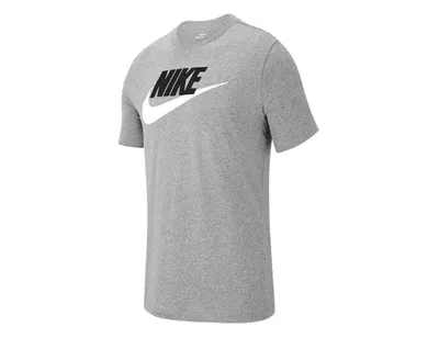 Produktbild von Nike M Nsw Tee Icon Futura Dk Grey Heather/Black/Whit Xxl