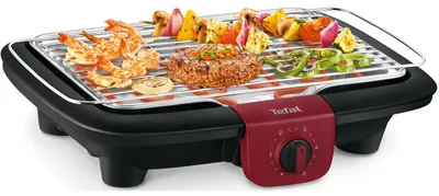 Produktbild von Tefal Easygrill Adjust BG90E5, Schwarz, Rot, Thermoplast, Tisch, Drehregler, Feuerrost, 368 mm
