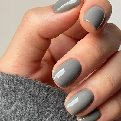 Produktbild von Press on Nails Kurz mit Kleber – Sheer Grau Eckig Künstliche Nägel Set 24 Stück