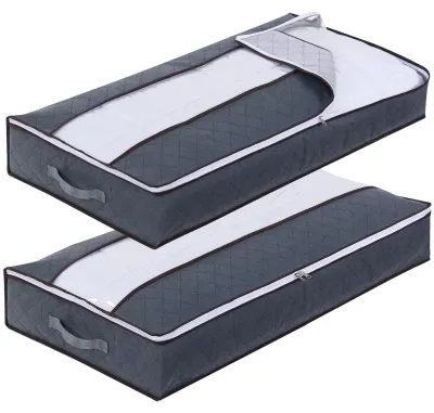 Aufbewahrungstasche unter Bett, 2er-Set, 100x50x18 cm, Grau