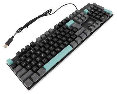 Image de Clavier de jeu filaire à gros caractères, panneau métallique, USB, rétroéclairé, pour ordinateur de bureau et portable, noir Star Night