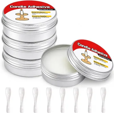 Image de 4 bâtons de cire à bougie souple, et des pastilles de cire pour fixer les bougies