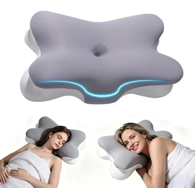 Image de Coussin de nuque en mousse à mémoire de forme - Coussin de nuque pour avion - Coussin de nuque pour voiture - Coussin de nuque pour lit - Coussin de nuque pour enfant - 1 pièce - Coussin de voyage pour le cou