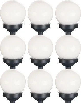 Produktbild von 9er Set LED Solarkugel weiß, Erdspieß, DxH 10x38 cm