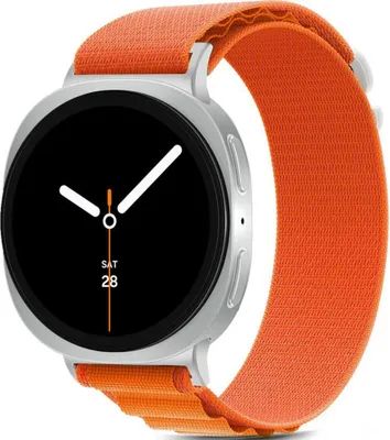 Imagen del producto de Correa para reloj Tech-Protect, modelo Nylon Pro, para Samsung Galaxy Watch8/8 Classic, compatible con tamaños de 40/44/46 mm, color naranja