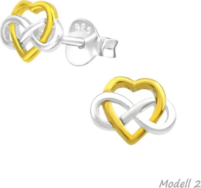 Produktbild von Herz Ohrstecker: 925 Silber Ohrringe für Damen und Mädchen Modell 2