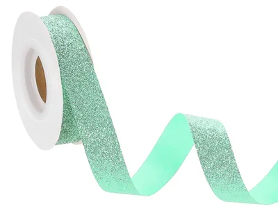 Produktbild von Glitzerband - 19 mm x 9,14 m - Für Dekoration und Bastelarbeiten - Seeblau