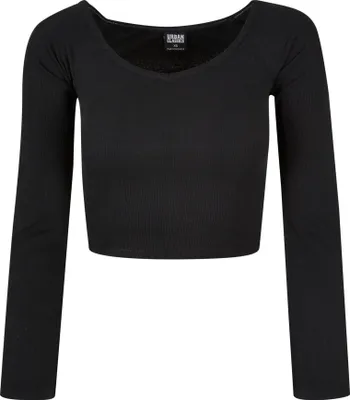 Produktbild von Urban Classics Ladies - Short Rib Wide Neck Longsleeve - XL