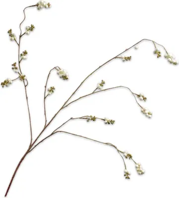 Produktbild von Silk-ka Kunstblume - Seidenblume - Kunstzweig - Beerenzweig Creme 102cm