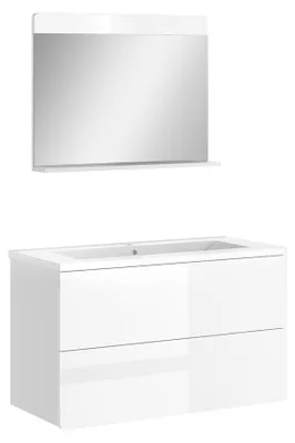 Productafbeelding van Badkamermeubelset Vicco Izan Wit Hoogglans/Wit 3-delig, Model 71720