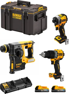 Produktbild von DeWALT Kit DWK308PS (DCH273 + DCF850 + DCD805 + 2 x 1,7 Ah + DCB132 + DS400)