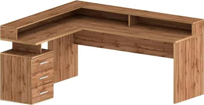 Produktbild von Schreibtisch Dcerretell, Eckschreibtisch mit Platte, Mehrzweck-Büroschreibtisch, 180x90h160 cm, Eiche
