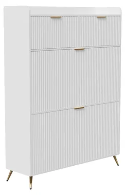 Image de Meuble à chaussures, design moderne, rangement à plusieurs niveaux, blanc-A