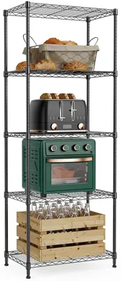 Produktbild von Metallregal 5 Ebenen, Traglast bis 567,5 kg, 35x60x158,7 cm, für Keller und Garage