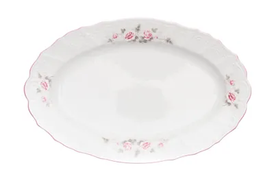 Produktbild von Thun 1794 Ovale Schale, 39 cm, tschechisches Porzellan, Bernadotte, rosa, rosa Streifen, Thun