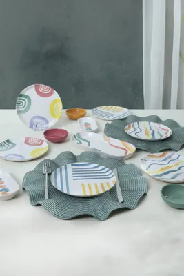 Produktbild von Keramika Geschirrset  - Ethnic - 13 teilig - 6 Personen - Steingut