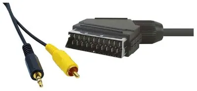 Immagine prodotto di Cavo audio/video SCART M - CINCH M + Jack (3,5 mm) M, 1,5 m, nero