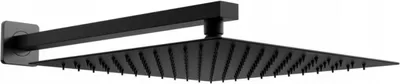 Image de Tête de douche carrée Slim - Pluie 30 x 30 cm + bras de douche, noir (79130112-70)
