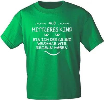 Produktbild von T-Shirt mit Print - Als mittleres Kind bin ich der Grund... - 10192 Gr. S-3XL Größe - XL