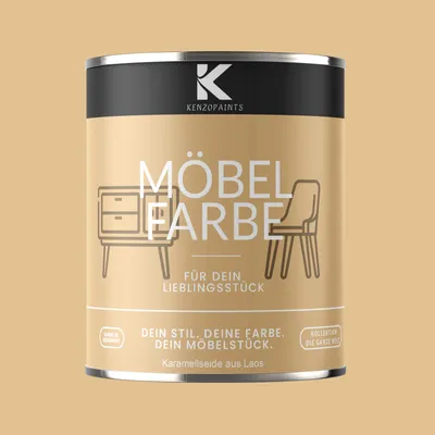 Produktbild von Kenzopaints 750ml Möbelfarbe Möbellack - Karamellseide aus Laos