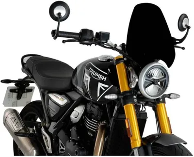 Produktbild von PUIG Naked Sport Windschutzscheibe Schwarz 340x315mm für Triumph