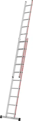 Zdjęcie produktu dla Drabina rozstawna Hymer, dwuczęściowa, 2x10 szczebli, długość 2,90 / 4,86 m, wysięg 5,74 m, waga 10,2 kg