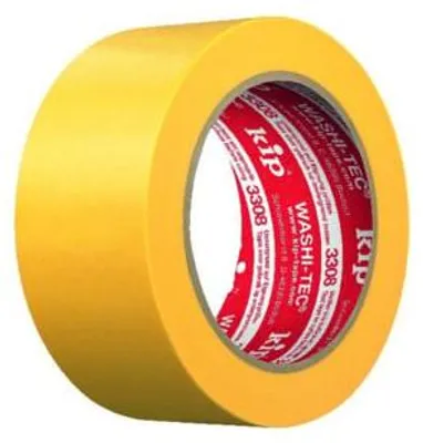 Produktbild von Kip 3308 WASHI-TEC PREMIUM PLUS - gelb Goldkrepp 48mmx50m 20 Stk