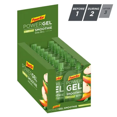 Produktbild von Powerbar Powergel Smoothie Schachtel Mit Energiegelen Mango Und Apfel 90g 16 Einheiten Grün  Grün One Size