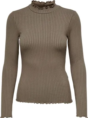 Produktbild von JDY Dünnes Langarm Shirt Basic Stretch Rundhals Stehkragen Longsleeve Größe: L