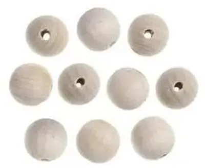 Image de Perles en bois rondes de 25 mm, lot de 10 - Dalprint dpCraft