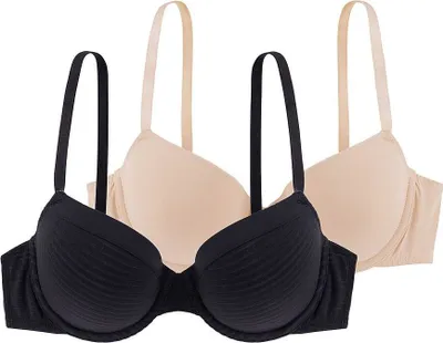 Produktbild von DORINA Doppelpack T-Shirt BH Louise/ECO, D001925 (BH Größe: 90 D / Farbe: schwarz/blush)