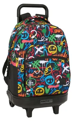 Produktbild von Safta Graffiti Colors 33l 33x45x22cm Rucksack Mit Rollen Schwarz  Kinder Schwarz One Size