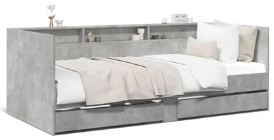 Obrázok produktu pre vidaXL Denná posteľ so zásuvkami bez matraca betónová sivá 100x200 cm