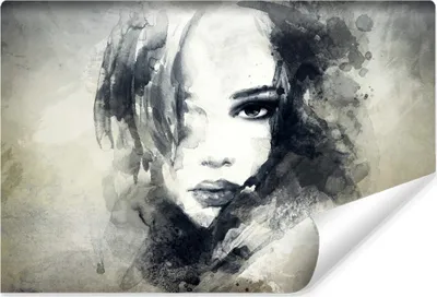Produktbild von Muralo Selbstklebende Fototapete Frau PORTRÄT Aquarell Abstraktion Vintage für Wohnzimmer Br. 270cm x Hö. 180cm