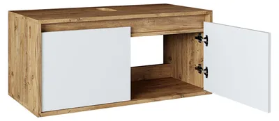 Produktbild von Roomart ATLANTIC-100 Badmöbel Unterschrank 100 cm breit, Weiß-Eiche
