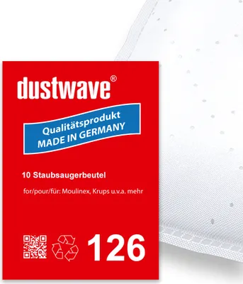 Produktbild von Sparpack - 10 Staubsaugerbeutel passend für Moulinex - 1300 de Luxe - Compact Bodenstaubsauger - dustwave®  -  Germany