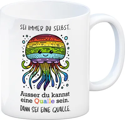 Produktbild von Sei immer du selbst - ausser du kannst eine Qualle sein Kaffeebecher
