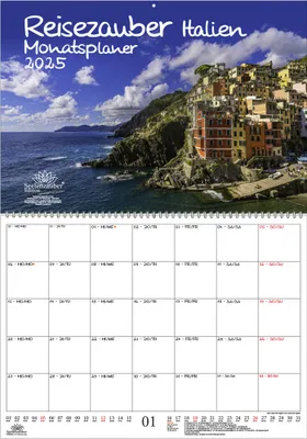 Produktbild von Reisezauber Italien Planer DIN A2 Kalender für 2025 Rom Urlaub Strand Meer Mediterran Italien - Seelenzauber