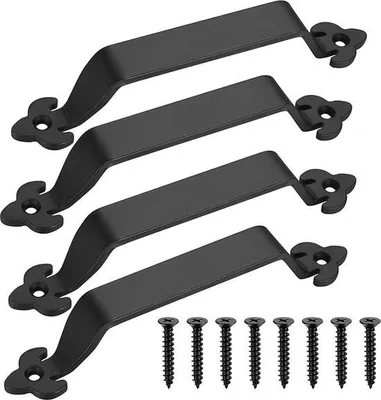 Productafbeelding van Gussgrijp scharnierset, 4-delig, 215 mm, zwart, geschikt voor terras en carports