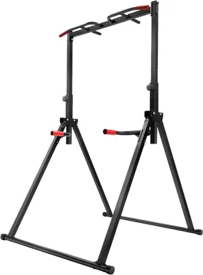 Obrázek produktu pro Posilovací stanice – Fitness vybavení – Domácí posilování – Skládací a nastavitelná – Nosnost 200 kg – Černá barva