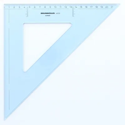 Produktbild von Zeichendreieck 45 Grad 32 cm Kunststoff transparent/getönt Packung mit 10 Stück