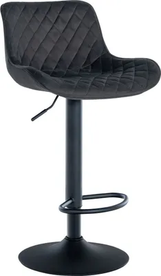 Produktbild von Minosa Barhocker Samt schwarz, höhenverstellbar, drehbar, hohe Rückenlehne