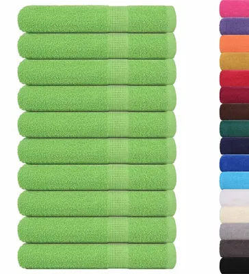 Image de vidaXL Serviettes de sauna FROGN, lot de 10, vert pomme, 80 x 200 cm, 360 g/m²