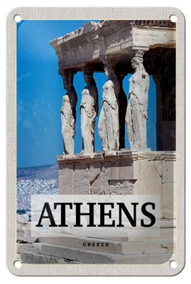 Produktbild von Blechschild Reise 12x18cm Retro Athens Greece Geschenk Dekoration