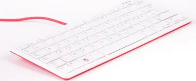 Produktbild von offizielle Raspberry Pi Tastatur, FR-Layout, inkl. 3 Port USB Hub, rot/weiß