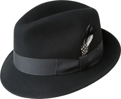Bailey wasserabweisender & rollbarer Player Filzhut mit Feder in schwarz